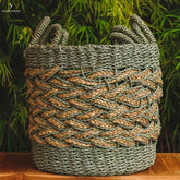 Cesta de Fibra Natural Trançada - Arte & Sintonia Bali, bali22, boho, Cestaria, Decor Home, fibras, Outros Home
