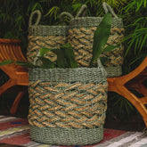 Cesta de Fibra Natural Trançada - Arte & Sintonia Bali, bali22, boho, Cestaria, Decor Home, fibras, Outros Home