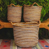 Cesto Fibra Natural Listrada - Arte & Sintonia Bali, bali 22, bali23, boho, Cestaria, fibras, lancamentos, Outros Home