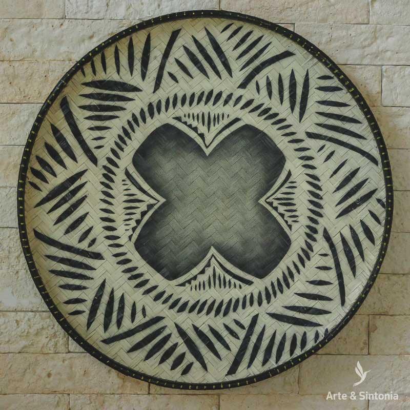 balaio redono etnico medio preto branco home decor decoracao o etnica parede artesanal bali indonesia artesintonia 1