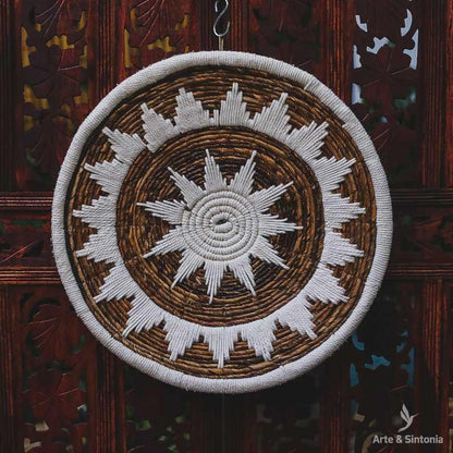 Cestaria De Parede Boho | Bali - Arte &amp; Sintonia Bali, bali 22, boho, Cestaria, Decor de Paredes, Decor Home, fibras, PromoFibras