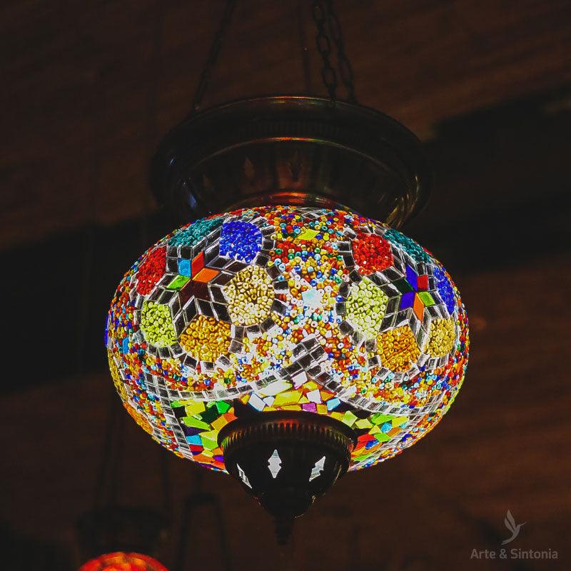 Luminária Turca Mosaico Color G