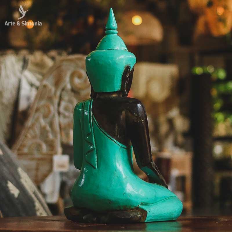 escultura buda buddha budismo azul turquesa decoracao decoração home casa lar zen divindade bali art balines balidecor artesanato arte artesão artesãos