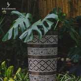 vaso decor bali timor balines balinesa madeira etnico ethnics etnica entalhado timor leste artesanall home decor decoracao balinesa arte patina madeira wood