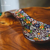 descanso de colher mesa posta decoracao casa cozinha jantar objetos decorativos turquia turcos artesintonia floral marrom 4