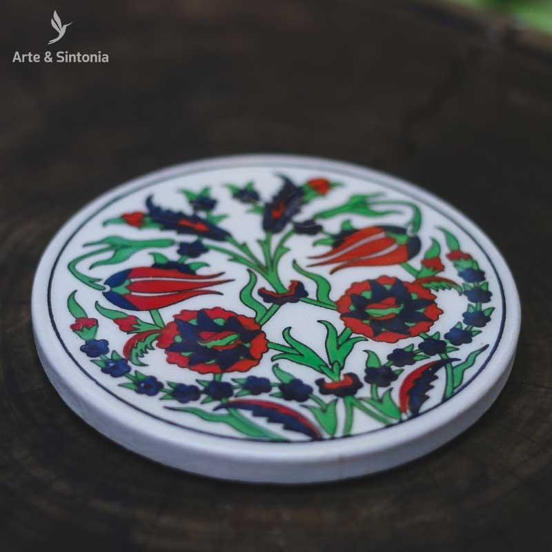 Descanso de Copo Cerâmica | Turquia - Arte &amp; Sintonia ceramica, ceramicas turcas, decor home, mesa posta, outros home