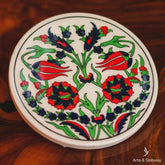 descanso copo turco ceramica home decor decoracao turca floral arabesco artesintonia