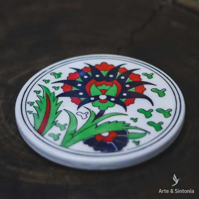 descanso copo ceramica decoracao mesa casa cozinha objetos artesanais turcos artesintonia 1