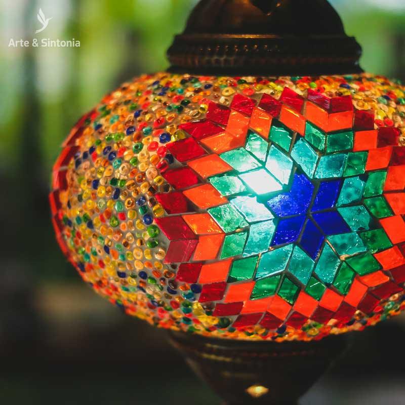 Luminária Pendente Mosaico Color - Arte &amp; Sintonia lancamentos, Luminárias, mosaicos turcos, pendente