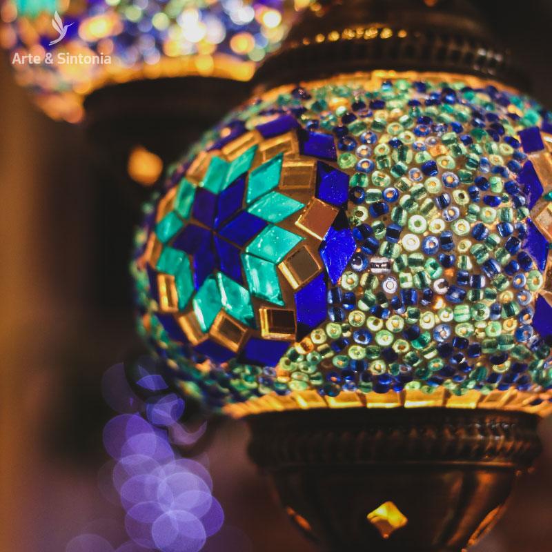 abajur luminaria de chao marrocos turquia coloridos azul decoracao mosaico artesintonia turkish lamps luminarias micangas 3