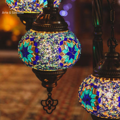 abajur luminaria de chao marrocos turquia coloridos azul decoracao mosaico artesintonia turkish lamps luminarias micangas 4