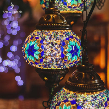 abajur luminaria de chao marrocos turquia coloridos azul decoracao mosaico artesintonia turkish lamps luminarias micangas 5