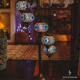 lustre luminaria de chao marrocos turquia coloridos azul decoracao mosaico artesintonia turkish lamps luminarias micangas 1
