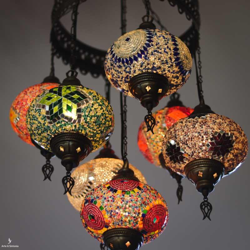 luminaria lustre teto cupulas turcas turquia iluminacao multicolor lighting settings home decor artesintonia 4