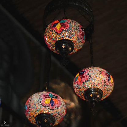 luminaria lustre teto cupulas turcas turquia iluminacao multicolor estrelas mosaicos micangas vidro glass lighting light fixture home decor artesintonia 1