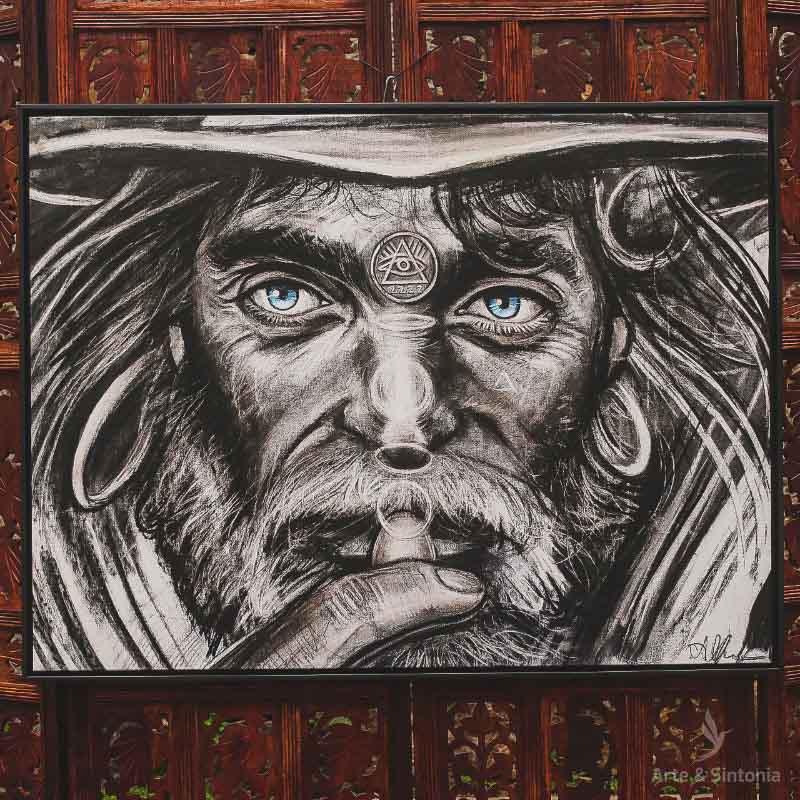 tela canva lancador moedas coins third eye terceiro olho alfredo maffei moldura frame olhos azuis blue eyes decoracao decorativo fine art parede gallery wall home decor artesintonia 1