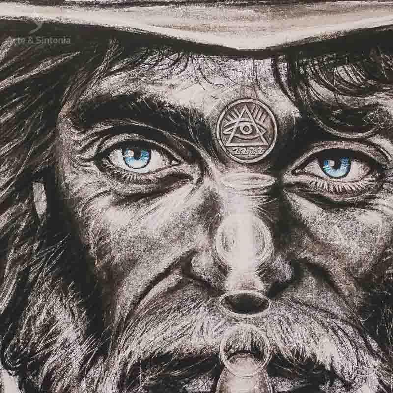tela canva lancador moedas coins third eye terceiro olho alfredo maffei moldura frame olhos azuis blue eyes decoracao decorativo fine art gallery wall parede home decor detalhes details arte sintonia 2