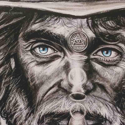 tela canva lancador moedas coins third eye terceiro olho alfredo maffei moldura frame olhos azuis blue eyes decoracao decorativo fine art gallery wall parede home decor detalhes details arte sintonia 2
