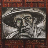 tela canva preto velho old man moldura frame fine art rosto face olhos verdes green eyes homem pescador fisherman chapeu hat decoracao decorativo home decor parede gallery wall  alfredo maffei artesintonia 1