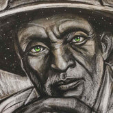 tela canva preto velho old man moldura frame fine art rosto face olhos verdes green eyes homem pescador fisherman chapeu hat decoracao decorativo home decor parede gallery wall alfredo maffei artesintonia 2