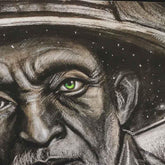 tela canva preto velho old man moldura frame fine art rosto face olhos verdes green eyes homem pescador fisherman chapeu hat decoracao decorativo home decor parede gallery wall alfredo maffei artesintonia 4