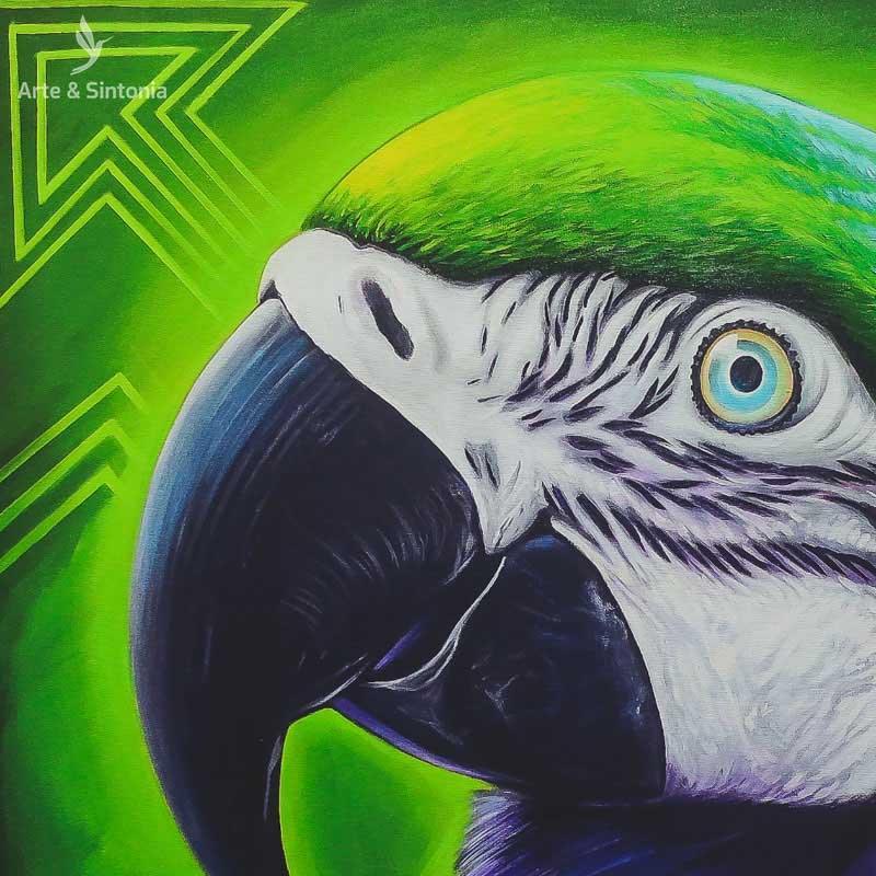tela canva moldura frame arara caninde alfredo maffei fine art animais aves birds cores colors quadro parede gallery wall decoracao decorativo home decor artesintonia 2