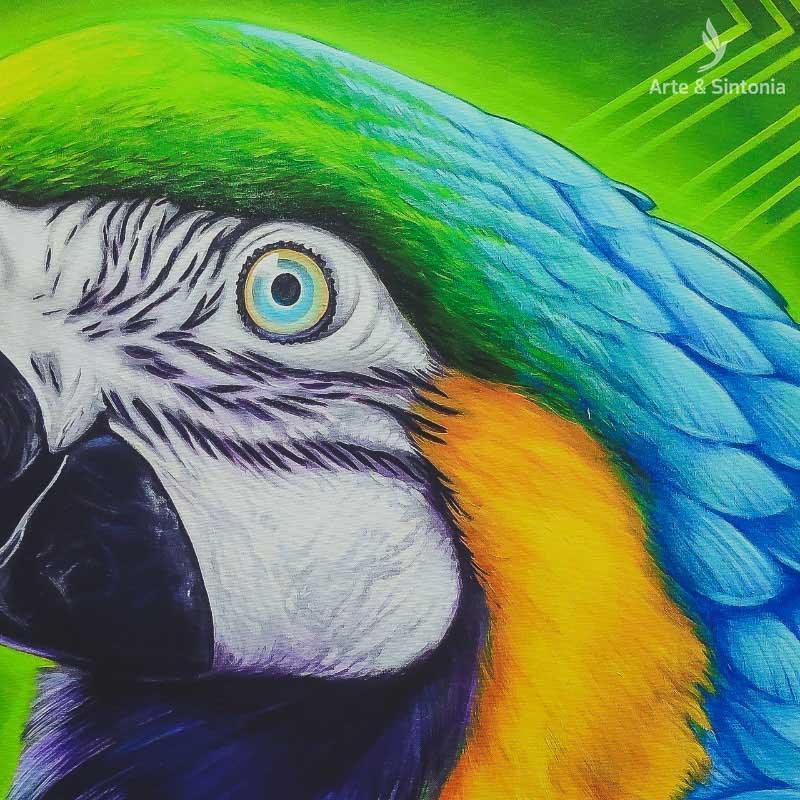 tela canva moldura frame arara caninde alfredo maffei fine art animais aves birds cores colors quadro parede gallery wall decoracao decorativo home decor artesintonia 3