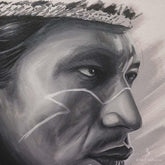 pintura tela canva painting flecha certeira arrow acrilica preto branco cinza black white grey alfredo maffei indio povos originarios etnicos decoracao etnica ethnic artesintonia 2 
