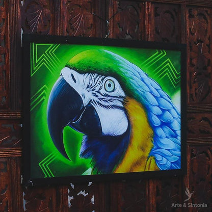 tela canva moldura frame arara caninde alfredo maffei fine art animais aves birds cores colors quadro parede gallery wall decoracao decorativo home decor artesintonia 7