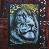 tela canva moldura frame immortal alfredo maffei leao lion felino animais quadro parede gallery wall decoracao decorativo artesintonia 4
