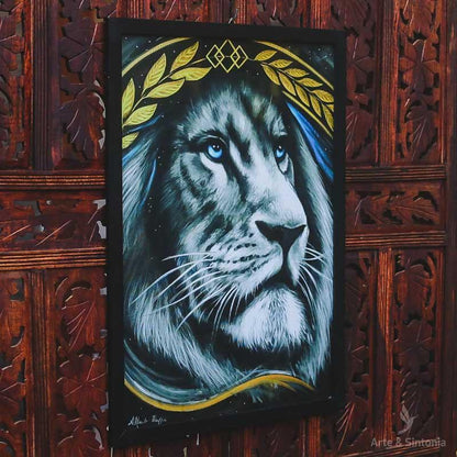 tela canva moldura frame immortal alfredo maffei leao lion felino animais quadro parede gallery wall decoracao decorativo artesintonia 6