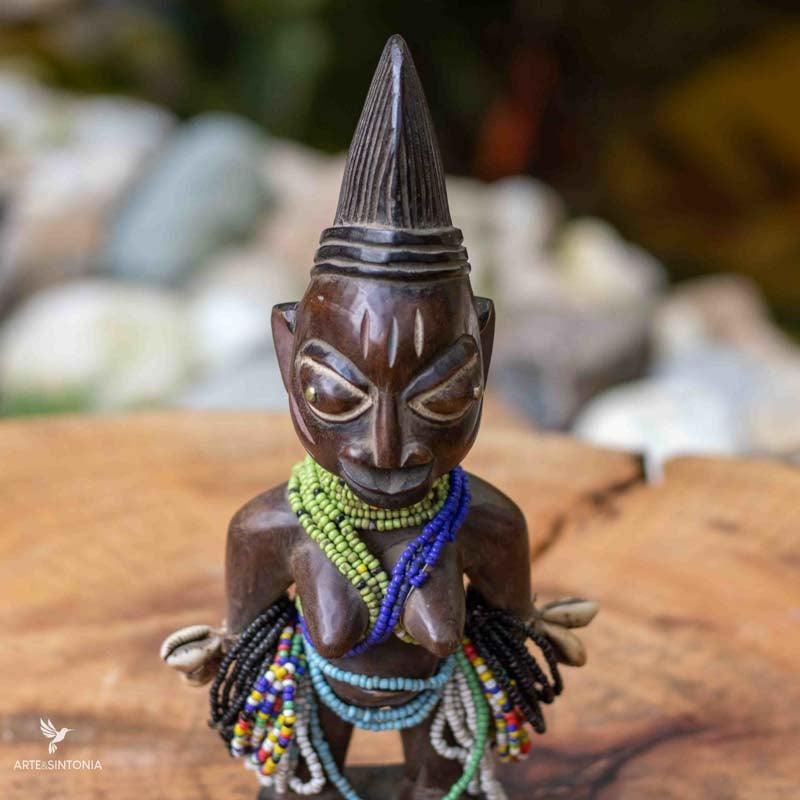 escultura estatua estatueta africana decoracao etnicas etnicos decorar ambientes casa entalhado madeira ibeji nigeria africana 10