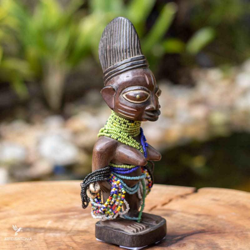 escultura estatua estatueta africana decoracao etnicas etnicos decorar ambientes casa entalhado madeira ibeji nigeria africana 7