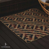 tapete capacho quadrado escuro fibras naturais trancado indigena aborigem home decor decoracao etnica etnico artistas exclusivos artesanato brasileiro artesintonia arte indio brasil
