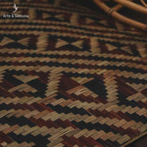 tapete capacho quadrado escuro fibras naturais trancado indigena aborigem home decor decoracao etnica etnico artistas exclusivos artesanato brasileiro artesintonia rustica tribal boho