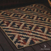 tapete capacho quadrado escuro fibras naturais trancado indigena aborigem home decor decoracao etnica etnico artistas exclusivos artesanato brasileiro artesintonia cultura geometria tribal