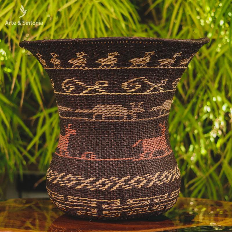 vaso indigena fibra natural rupestre decorativo home decor decoracao etnica artesanal artesanato brasileiro artesintonia yekwana 2