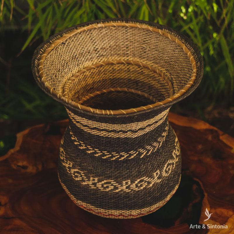 vaso indigena fibra natural rupestre decorativo home decor decoracao etnica artesanal artesanato brasileiro objeto etnico yekuana 1