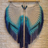 painel macrame asas azul branco decoracao casa sala objetos decorativos artesanatos brasileiros artesintonia 1