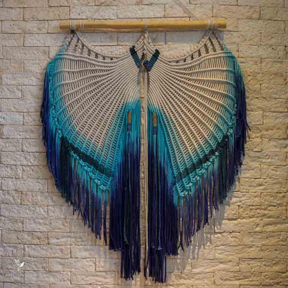 painel macrame asas azul branco decoracao casa sala objetos decorativos artesanatos brasileiros artesintonia 2