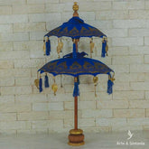 guarda sol balines pequeno azul home decor decoracao balinesa madeira artesintonia umbrella umbrelone decorativo artesintonia 1