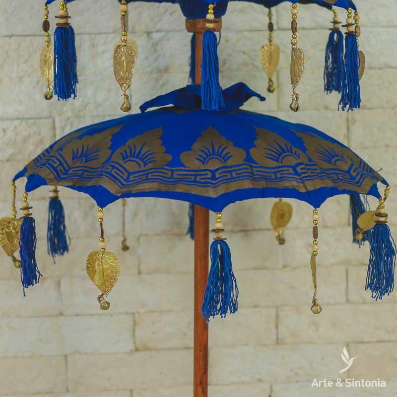 guarda sol balines pequeno azul home decor decoracao balinesa madeira artesintonia umbrella umbrelone decorativo artesintonia 4