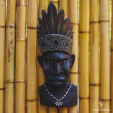 Máscara Decorativa Indígena Tikuna - Arte & Sintonia arte indigena, artes unicas, etnicos all, Madeira, mascaras decorativas