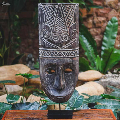 MS1 modelo01  mascara decorativa madeira com base artesanal home decor decoracao etnica artesintonia 1 2