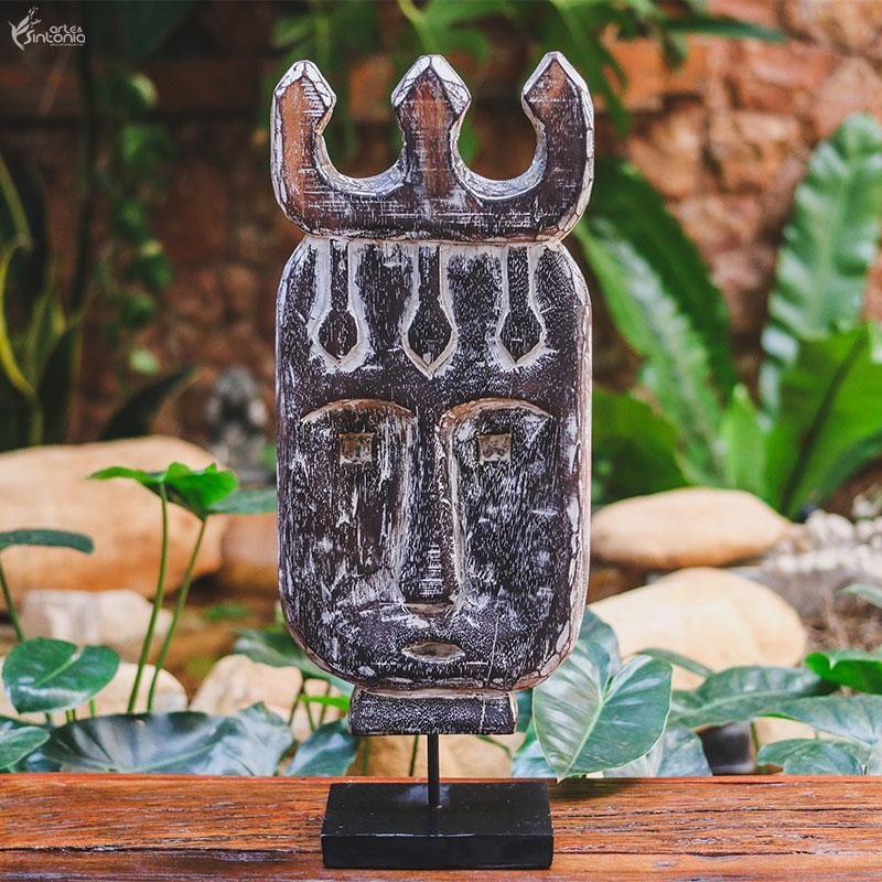 MS4 mascara decorativa madeira com base artesanal home decor decoracao etnica artesintonia 1