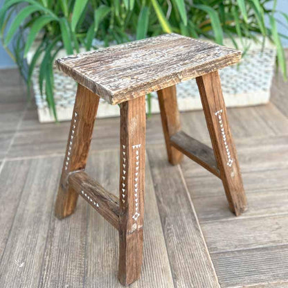 wooden stool rustic ethnic bedside table banqueta madeira rustica mesinha retangular etnica