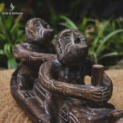 escultura madeira wood primitivos ancestrais home decor artdecor arte artesanato bali balines balinesa indonesia tronco 