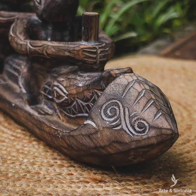 escultura madeira wood primitivos ancestrais home decor artdecor arte artesanato bali balines balinesa indonesia tronco jacare