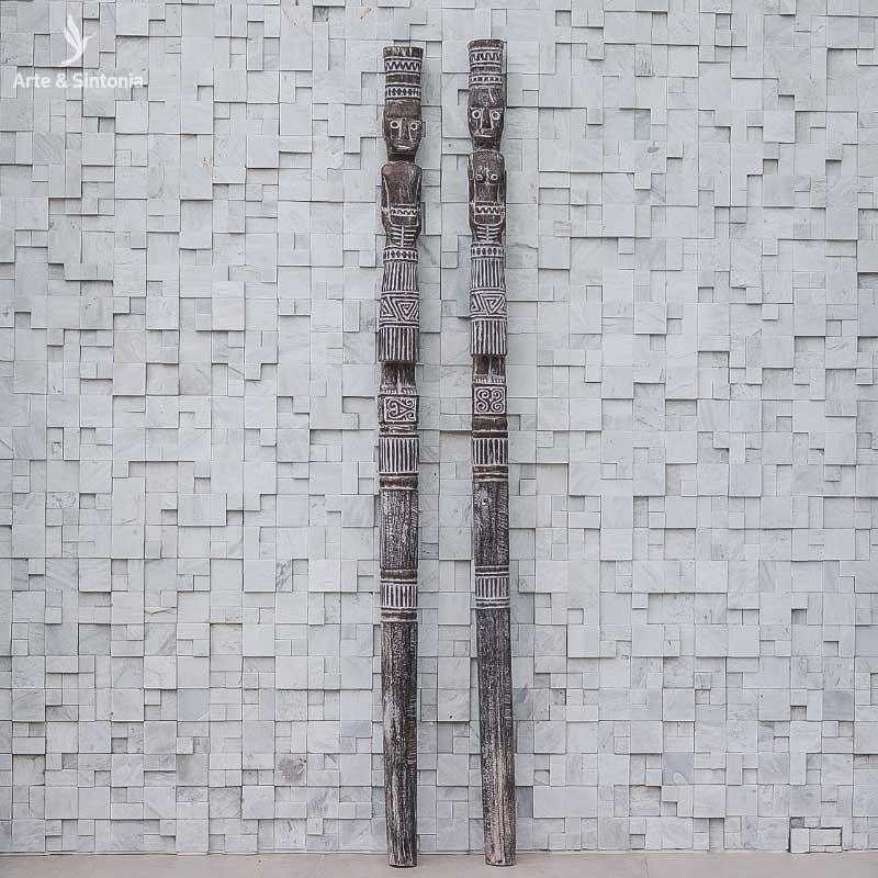 casal balines dupla totem couple par arte decorativa decoracao decor art bali balines baliart balinesa 