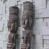 casal balines dupla totem couple par arte decorativa decoracao decor art bali balines baliart balinesa patina madeira